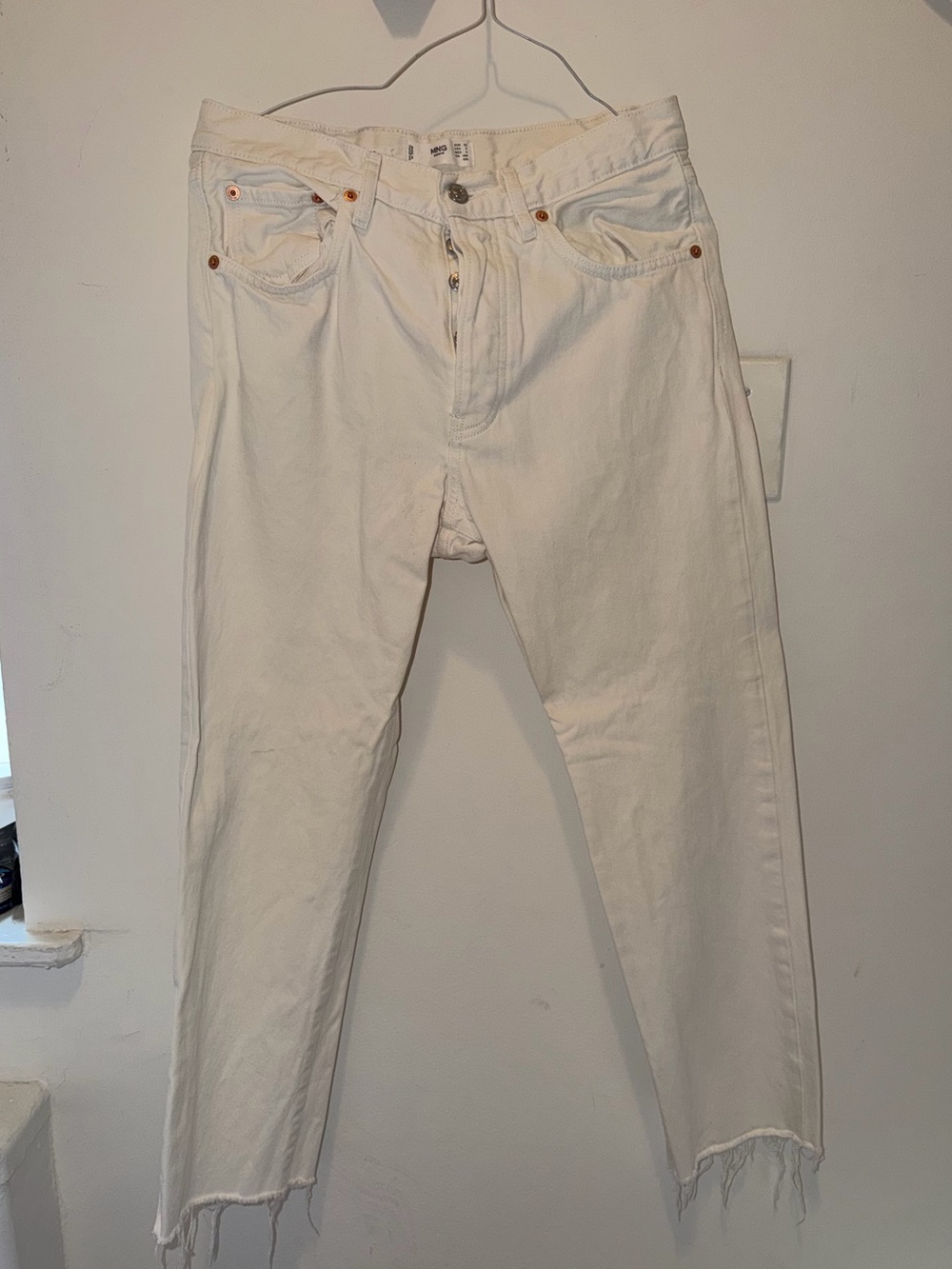 Mango Straight Leg Jeans in White